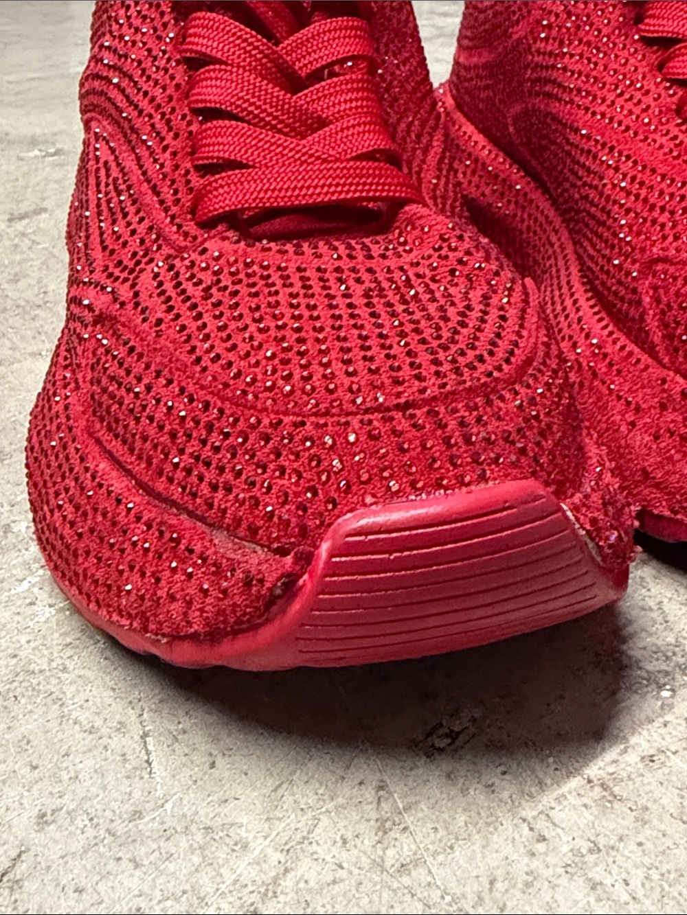 Red Rhinestone Platform Sneakers Women’s 7 - Picture 8 of 16